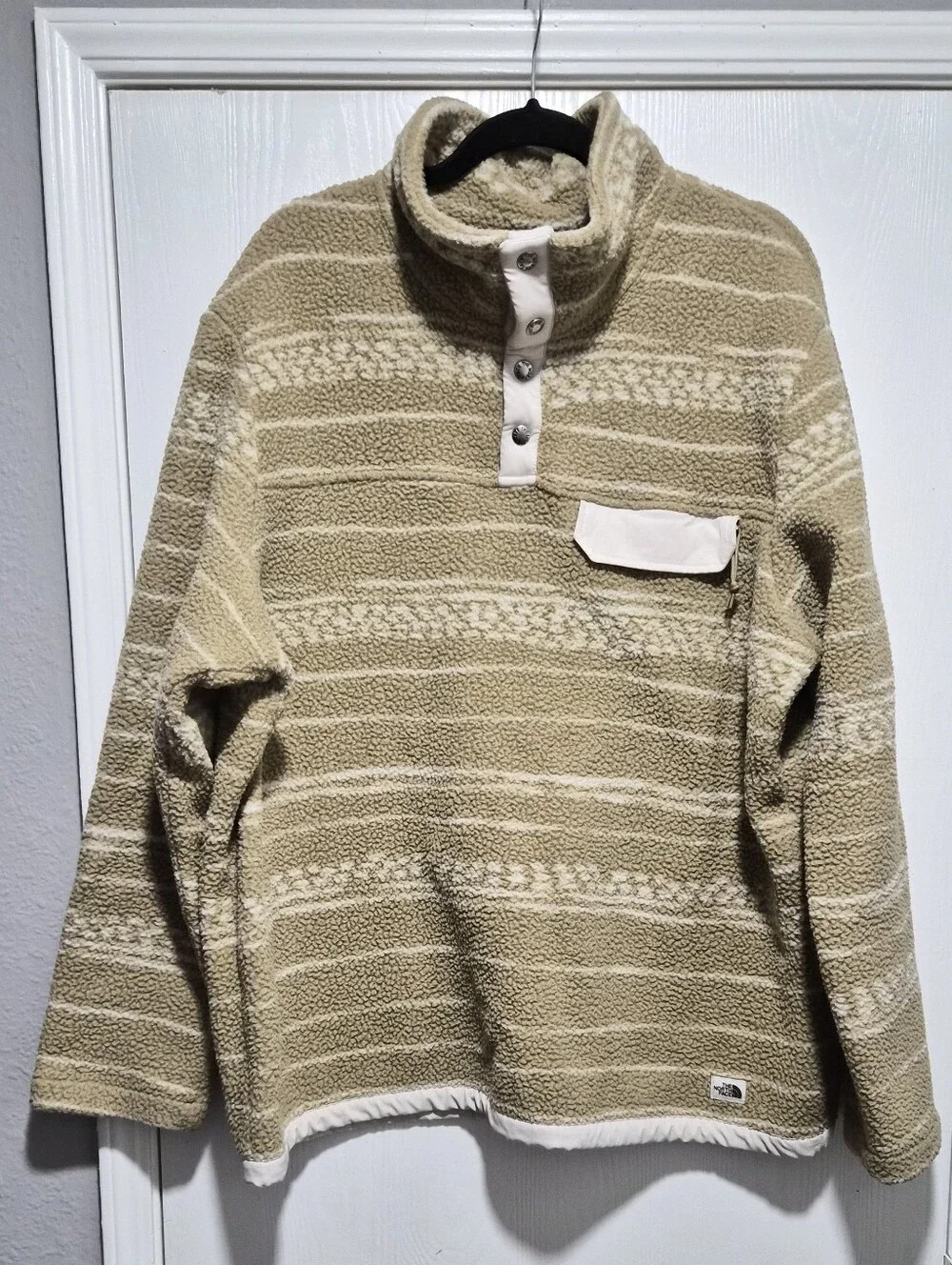 The North Face Men Beige Cragmont 1/4 Snap Front Sherpa Fleece Jacket Size XL